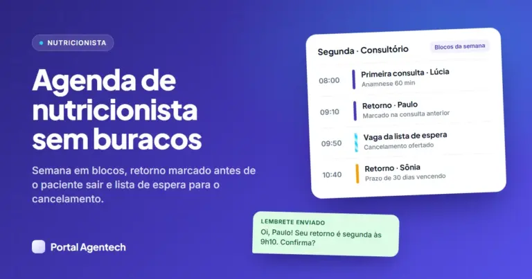 Agenda de nutricionista: como organizar consultas e retornos sem buracos