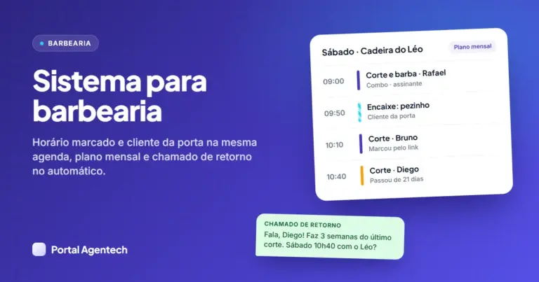 Sistema para barbearia: agenda, encaixe e plano mensal sem cadeira vazia