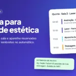 Sistema para clínica de estética: pacote, sala e aparelho na mesma agenda